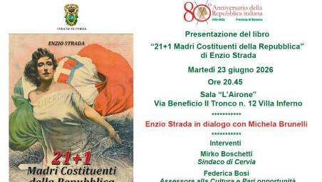 Il libro “21+1 madri costituenti della Repubblica” di Enzio Strada sarà presentato martedì 23 a Villa Inferno