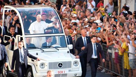 Papa Leone XIV durante la visita dello scorso 22 agosto