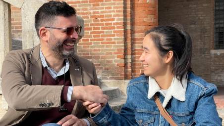 L’assessore comunale Kristian Gianfreda insieme a Zeng Yang
