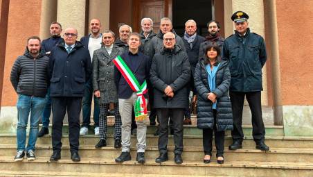 Il commissario Fabrizio Curcio con i sindaci della collina