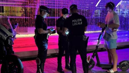 Uno degli interventi della Polizia locale