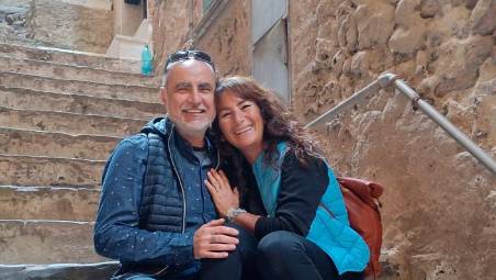 Achille Abbondanza con la moglie Irene