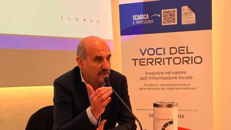 Luca Pavarotti, presidente di Cega/Corriere Romagna, e il tavolo dei relatori
