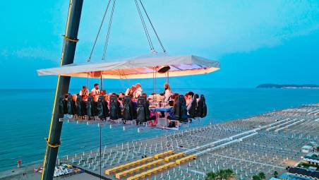 Riccione, torna “Dinner in the Sky”: la cena a 50 metri di altezza