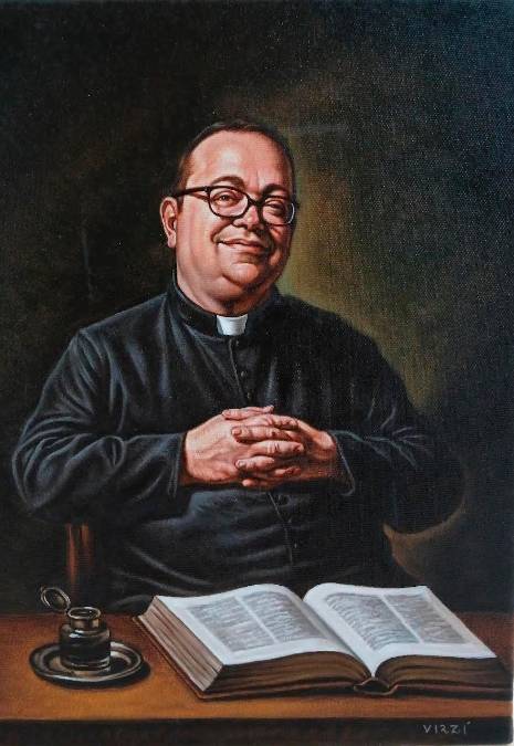 Il ritratto di don Daniele realizzato da Patrizio Virzi