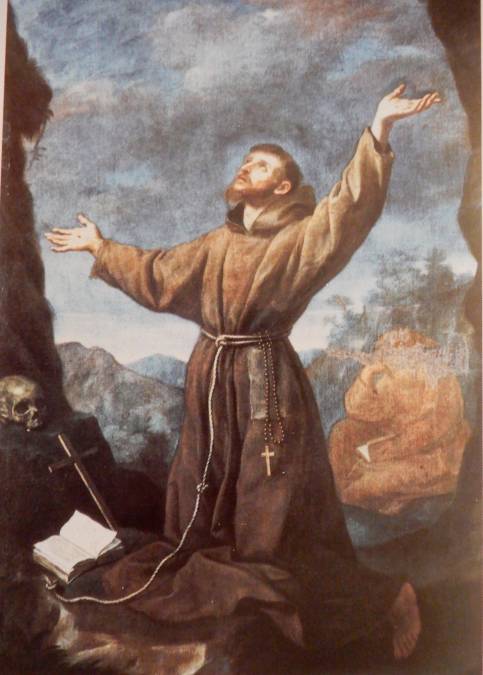 La pala raffigurante “San Francesco che riceve le stimmate”, opera di Giovanni Francesco Barbieri detto il Guercino