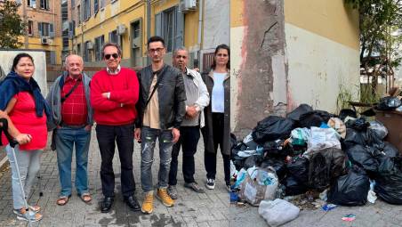 I condomini di via Marsala che protestano e la zona con i rifiuti abbandonati