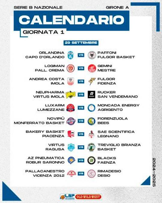 Basket B, la prima giornata: Andrea Costa e Virtus Imola partono in casa, debutti esterni per Blacks Faenza e OraSì Ravenna