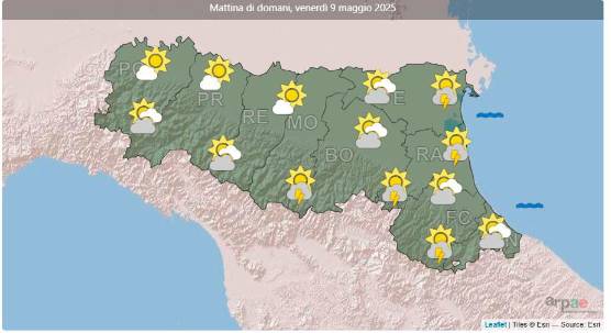 Meteo Romagna, pioggia e temporali: allerta gialla venerdì 9 maggio