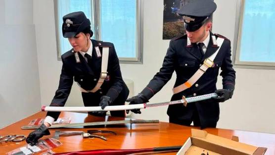 Le spade sequestrate dai Carabinieri