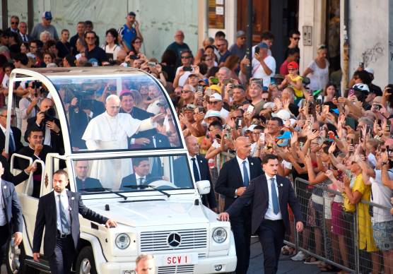 Papa Leone XIV durante la visita dello scorso 22 agosto