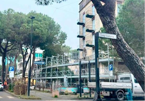 I lavori in corso all’hotel Terminus