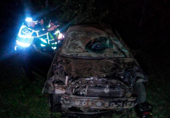 L’auto dopo l’incidente (Foto Fiorentini)