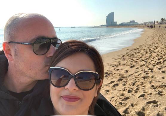 Massimo Rebecchi con la moglie