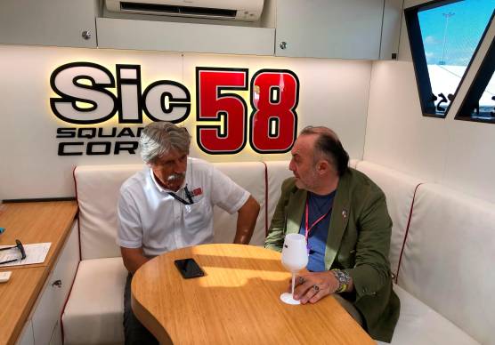 Paolo Simoncelli durante l’intervista con il Corriere Romagna all’interno del motorhome del Sic 58