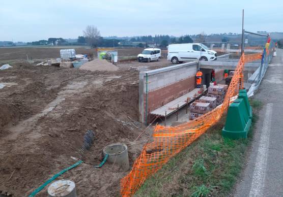 Il cantiere a Rio Marano per realizzare la vasca anti-alluvione