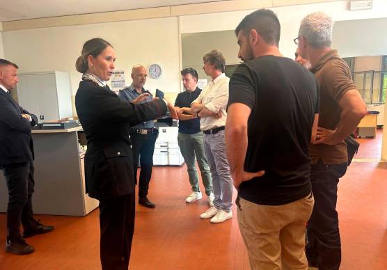 Il sindaco Sacchetti e l’assessore alla Sicurezza Paganelli durante il sopralluogo congiunto con le forze dell’ordine