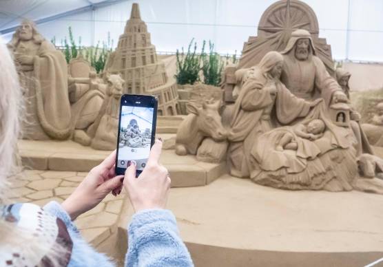 Il presepe di sabbia di piazzale Boscovich