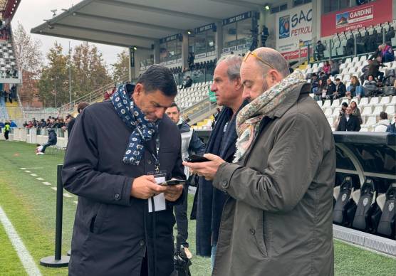 Da sinistra il membro del cda Massimo Agostini, il diesse Filippo Fusco e il dg Corrado di Taranto