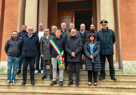 Il commissario Fabrizio Curcio con i sindaci della collina