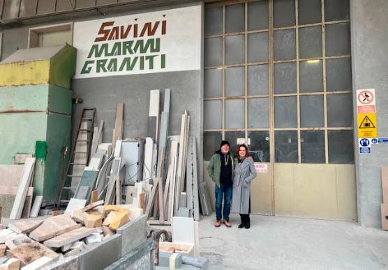 Michela Savini con il marito Luciano