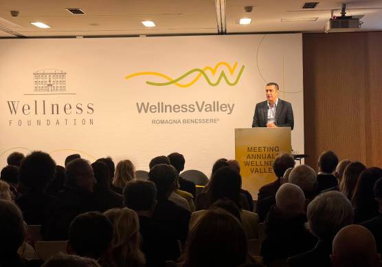 Il presidente della Regione Michele De Pascale oggi al Technogym Village (foto e video Zanotti)