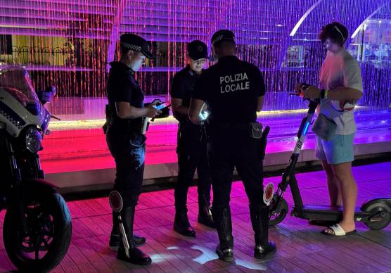 Uno degli interventi della Polizia locale