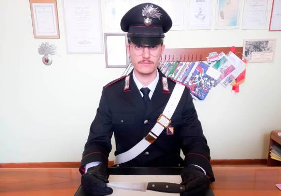 Il coltello utilizzato per la rapina