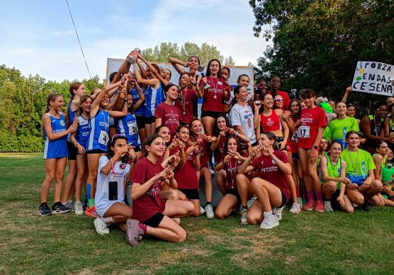 Il podio femminile dei Societari Ragazzi a Correggio