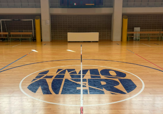 Il parquet del Pala Paganelli “griffato” Livio Neri