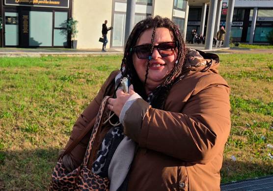 Valeria Bartolucci questa mattina all’esterno del tribunale (Migliorini)