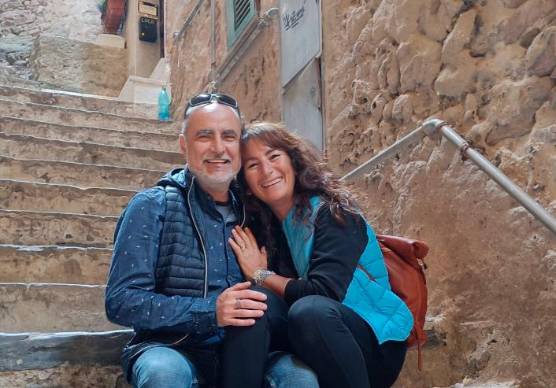 Achille Abbondanza con la moglie Irene