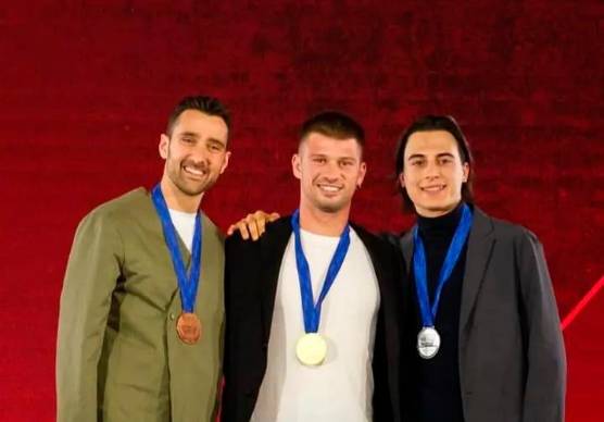 Il podio finale tutto riminese della MotoE con Ferrari, Zaccone e Casadei