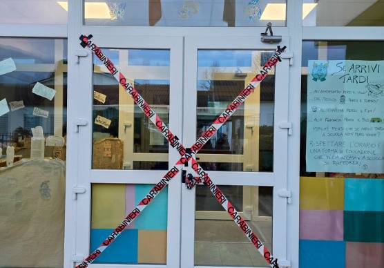 La scuola dell’infanzia danneggiata