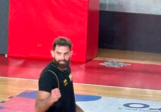 Un Antonello Ricci già carico al suo primo allenamento al Pala Ruggi