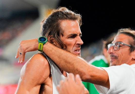 L’abbraccio tra Tamberi e Ciotti dopo il trionfo europeo foto grana/fidal