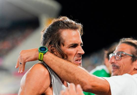 L’abbraccio tra Tamberi e Ciotti dopo il trionfo europeo foto grana/fidal