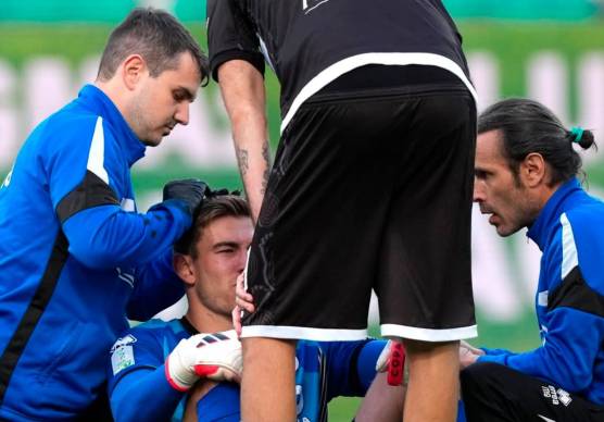 Jonathan Klinsmann a Palermo dopo lo scontro con Filippo Ranocchia