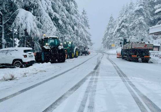 Il passo del Muraglione ieri (Foto Emilia-Romagna meteo)