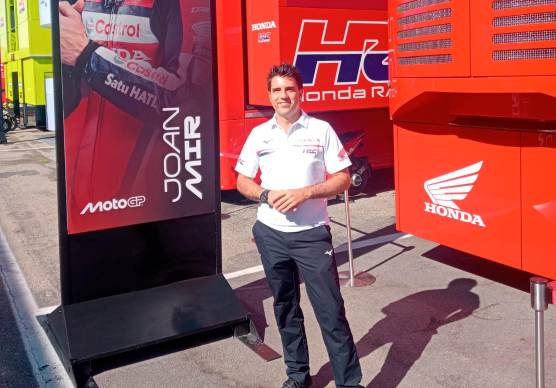 Marco Barbiani nello spazio riservato alla Honda lo scorso fine settimana al Mugello