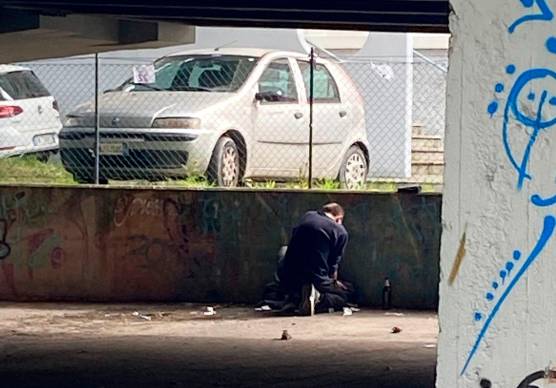 La scena immortalata da un cesenate poco prima dell’ora di pranzo