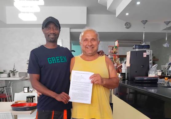 Joseph Agboton insieme a Gianfranco Rambelli