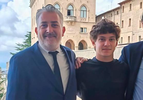 Il Segretario di Stato per lo Sport Rossano Fabbri a San Marino con Kimi Antonelli