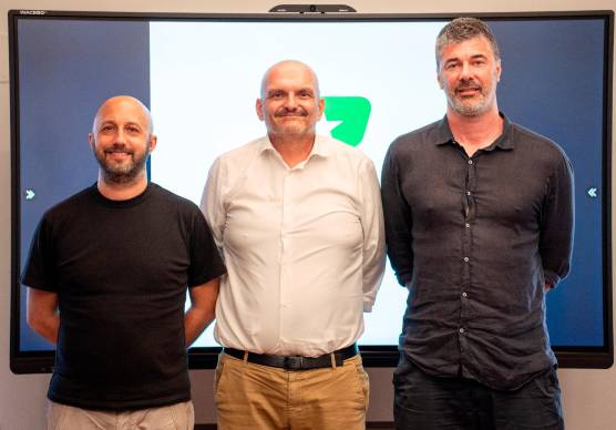 Il tecnico Pansa, il diesse Andrea Baccarini e il direttore tecnico Malaventura