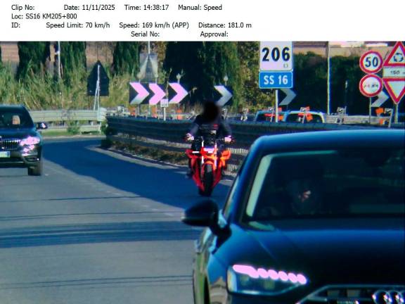 Il fermo immagine della strumentazione della Polizia Locale