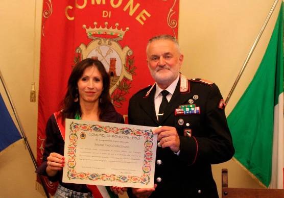 Il saluto della sindaca Bartolini al comandante Bruno