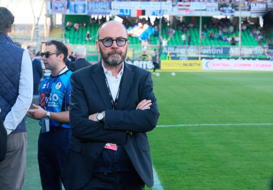 Corrado Di Taranto in campo prima di Cesena-Sampdoria (foto Gianmaria Zanotti)