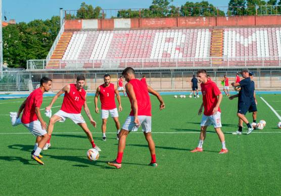 La squadra biancorossa in allenamento (foto TOMMASO MOROSETTI)