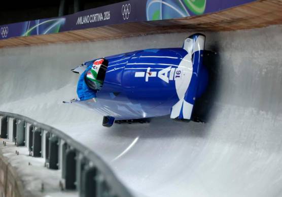 Il bob a 4 azzurro in azione a Cortina