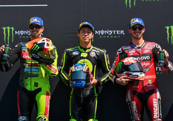 Da sinistra Di Giannantonio, Ogura e Bagnaia